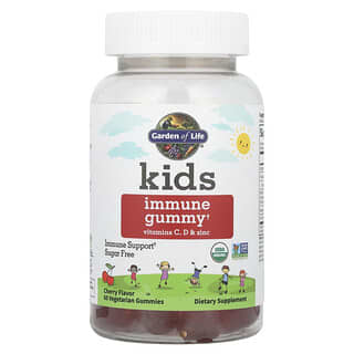 Garden of Life, Kid's Immune Gummy + Vitamin C, D & Zinc, Cherry , 60 Vegetarian Gummies