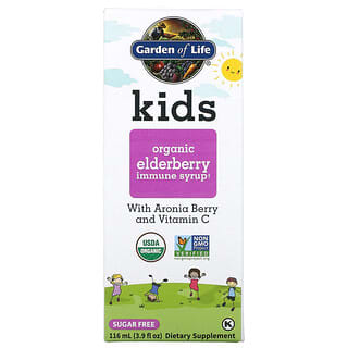 Garden of Life, Kids, Xarope Imunológico de Sabugueiro Orgânico com Aronia Berry e Vitamina C, 116 ml (3,9 fl oz)