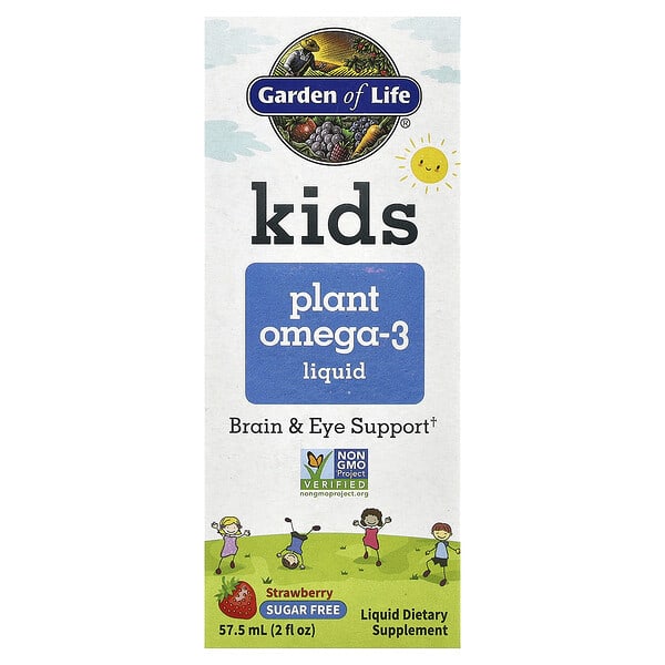 Kids Plant Omega-3 Liquid, Strawberry, 2 fl oz (57.5 ml)
