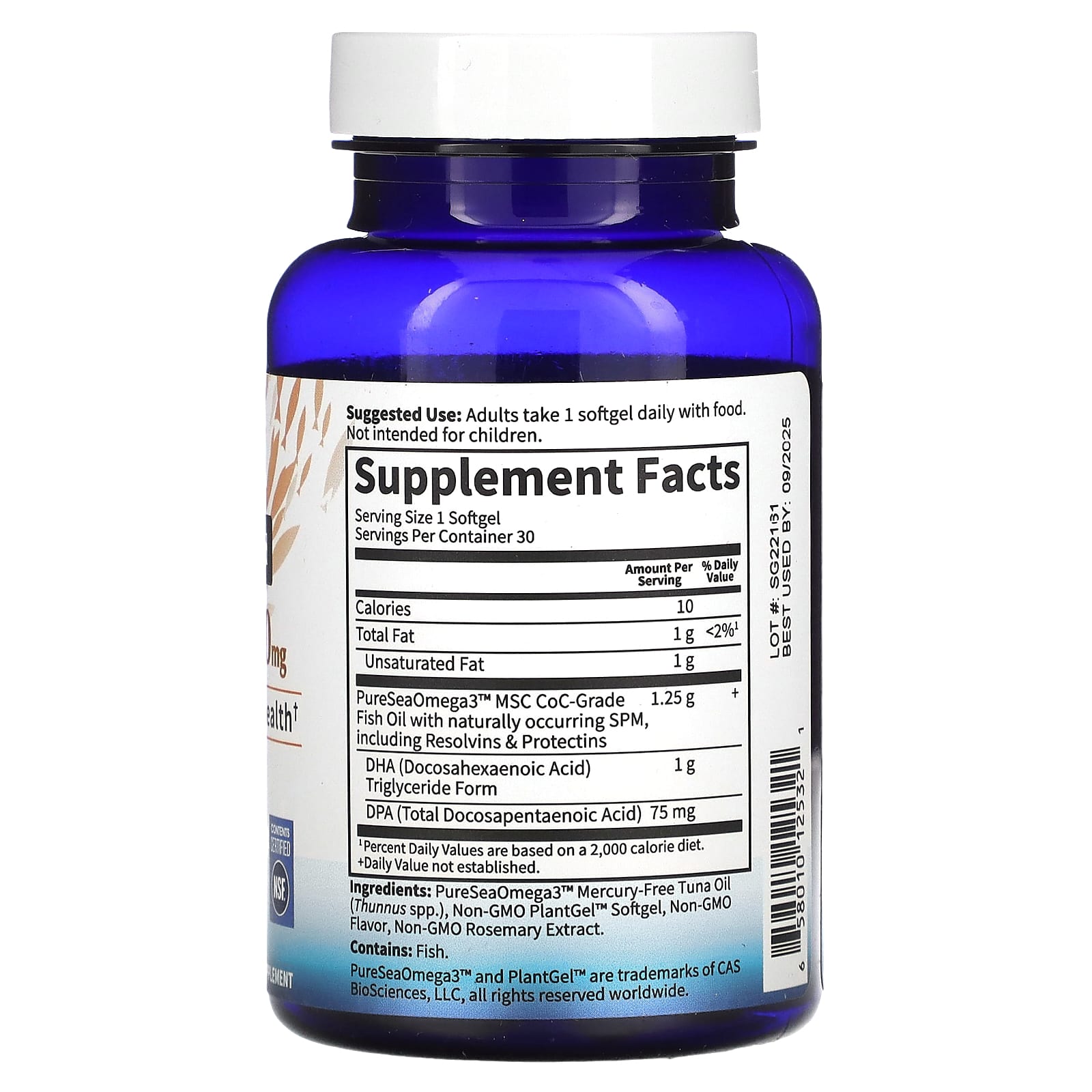 Garden of Life, Dr. Formulated, DPA 함유 DHA, 감귤맛, 1,000mg, 소프트젤 30정