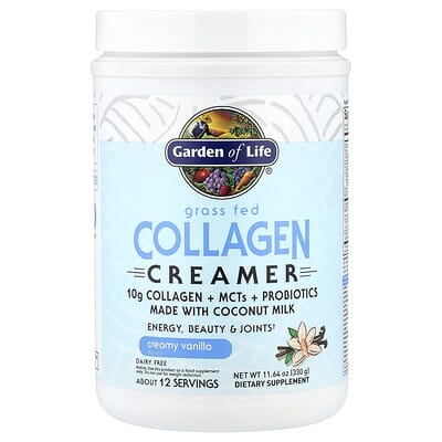 Garden of Life, Grass-Fed Collagen Coffee Mate, Creamy Vanilla, 11.64 oz (330 g)