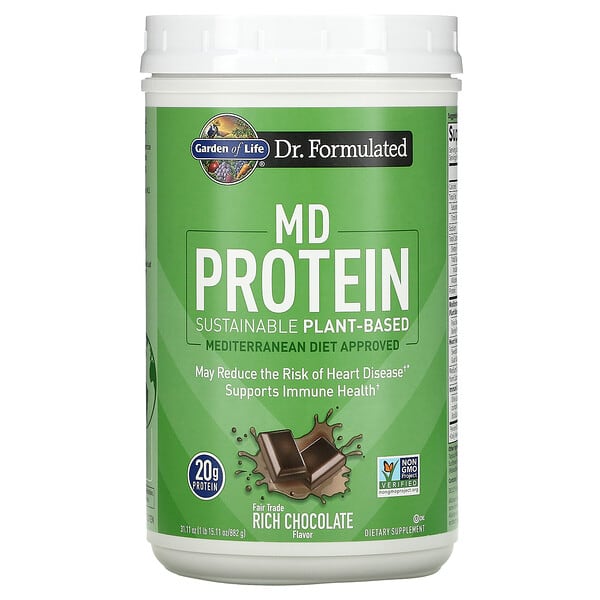 Garden of Life, MD Protein, Sustainable Plant-Based, Rich Chocolate, 31.11 oz (882 g)