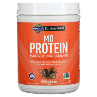 Garden of Life, MD Protein, Salmón vegetal y sostenible, Chocolate intenso, 686 g (24,19 oz)