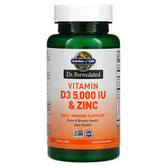 Garden of Life, Dr. Formuliert, Vitamin D3 und Zink, 30 kleine Tabletten