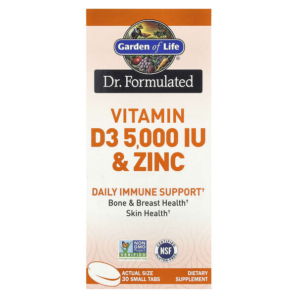 Vitamin D3 & Zinc, 30 Small Tabs