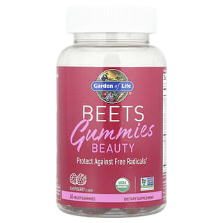 Garden of Life, Beets Gummies Beauty, Raspberry, 60 Fruit Gummies