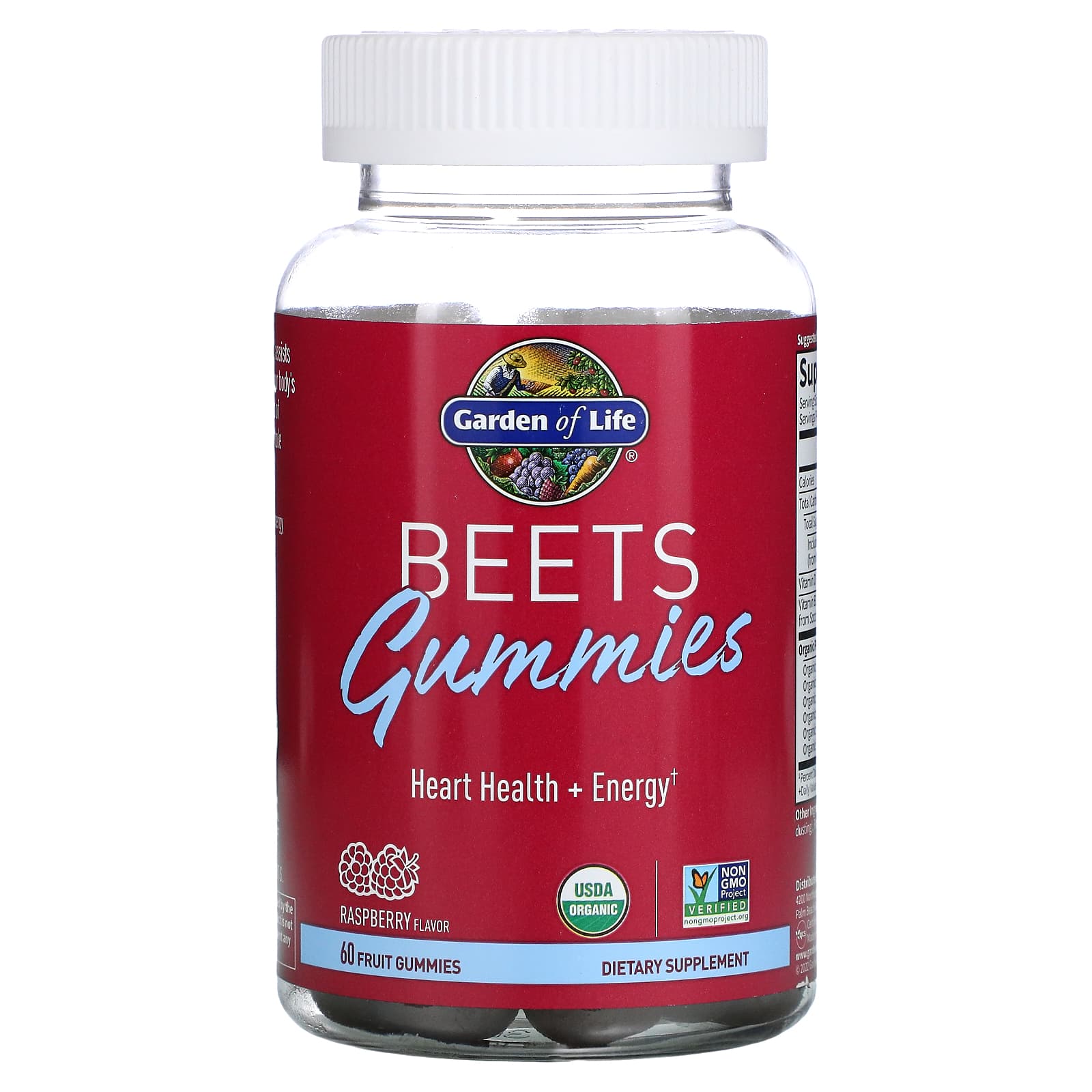 Garden of Life, Beets Gummies, Heart Health + Energy, Raspberry, 60 ...