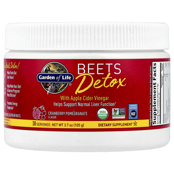 Garden of Life, 비츠 디톡스(애플 사이다 식초 함유), 크랜베리 석류 맛, 105g(3.7oz)