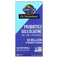 Garden of Life, Probiotics Gas & Bloating, 50 Billion, 30 Vegetarian Capsules