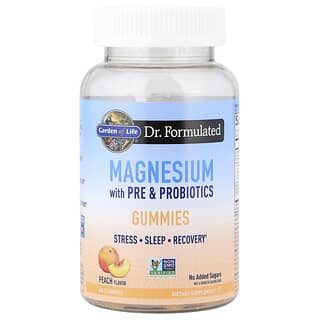 Garden of Life, Magnesium dengan Permen Jeli Pre & Probiotik, Persik, 60 Permen Jeli