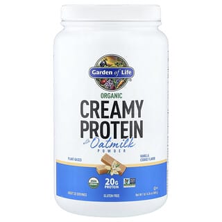 Garden of Life, Proteína cremosa orgánica con leche de avena en polvo, Galleta de vainilla, 860 g (1 lb 14,34 oz)