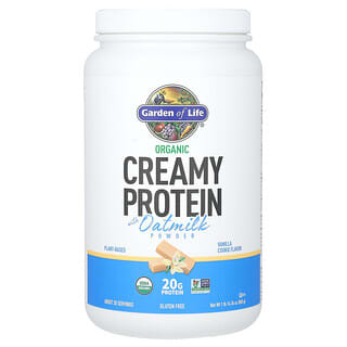 Garden of Life, Organic Creamy Protein with Oatmilk Powder, cremiges Bio-Protein mit Hafermilchpulver, Vanillekeks, 860 g (1 lb. 14,34 oz.)