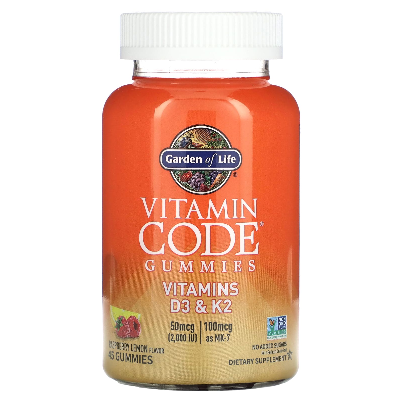 Garden of Life, Vitamin Code Gummies, Vitamins D3 & K2, Raspberry Lemon