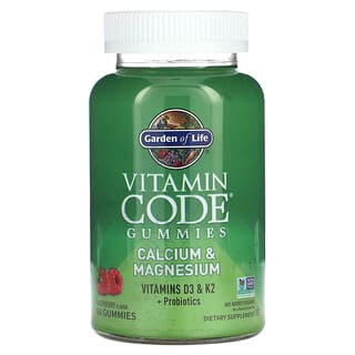 Garden of Life, Vitamin Code Gummies, Calcium & Magnesium, Raspberry, 60 Gummies