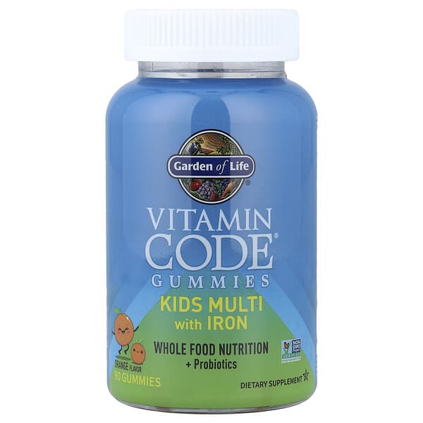 Garden of Life, Vitamin Code®(ビタミンコード)グミ、子ども用鉄分配合マルチビタミン、オレンジ、90粒