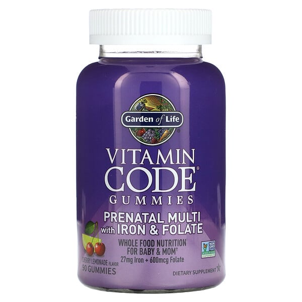 Garden of Life, Vitamin Code Gummies, Prenatal Multi with Iron & Folate ...