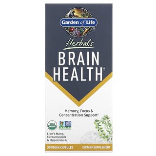 Garden of Life, Herbals, Brain Health, Gehirngesundheit, Minze, 30 vegane Kapseln