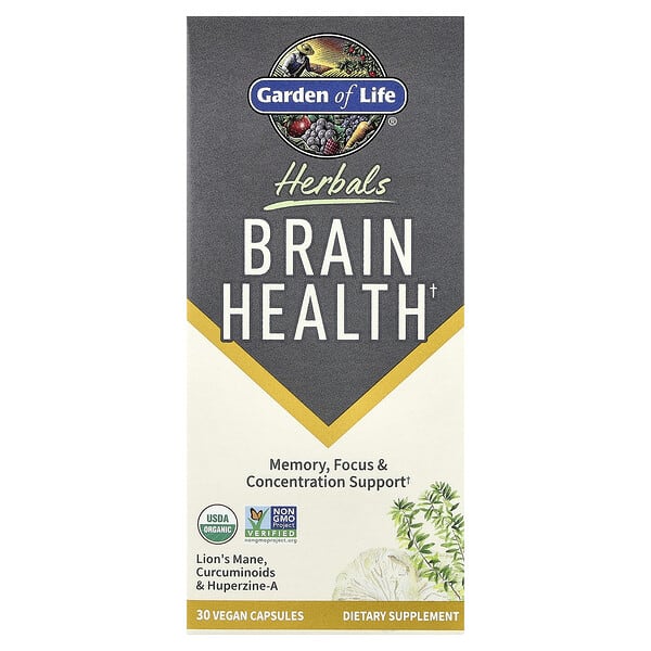 Garden of Life, Herbals, Brain Health, Mint, 30 Vegan Capsules — product photo 1