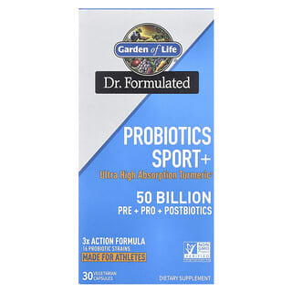 Garden of Life, Probiotics Sport +, 50 млрд, 30 вегетарианских капсул
