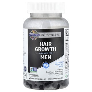 Garden of Life, Hair Growth Gummies for Men, Fruchtgummis für das Haarwachstum bei Männern, Beere, 60 Fruchtgummis
