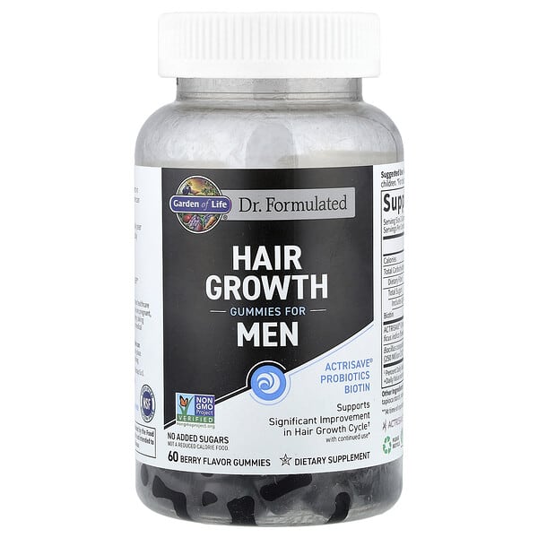 Hair Growth Gummies for Men, Berry, 60 Gummies