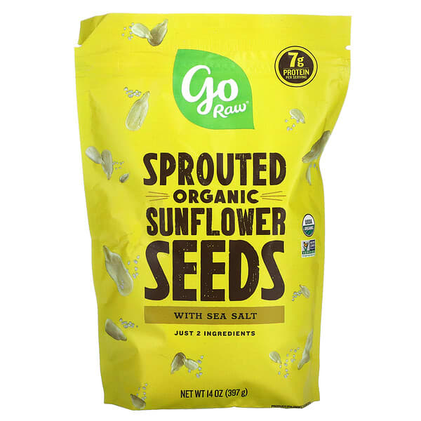 Go Raw, Organic Sprouted Sunflower Seeds with Sea Salt, gekeimte Bio-Sonnenblumenkerne mit Meersalz, 397 g (14 oz.)