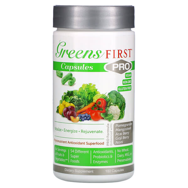 Greens First, PRO Phytonutrient Antioxidant Superfood, 180 Capsules