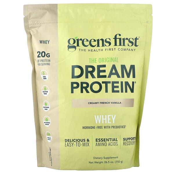 Greens First, Dream Protein™ 유청, 크리미 프렌치 바닐라, 750g(26.5oz)