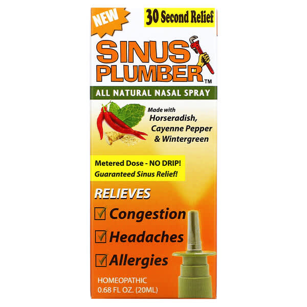 Greensations, Sinus Plumber、100％天然鼻スプレー、20ml（0.68液量オンス）