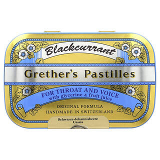 Grether's Pastilles, для горла и голоса, черная смородина, 24 пастилки, 60 г (2 1/8 унции)