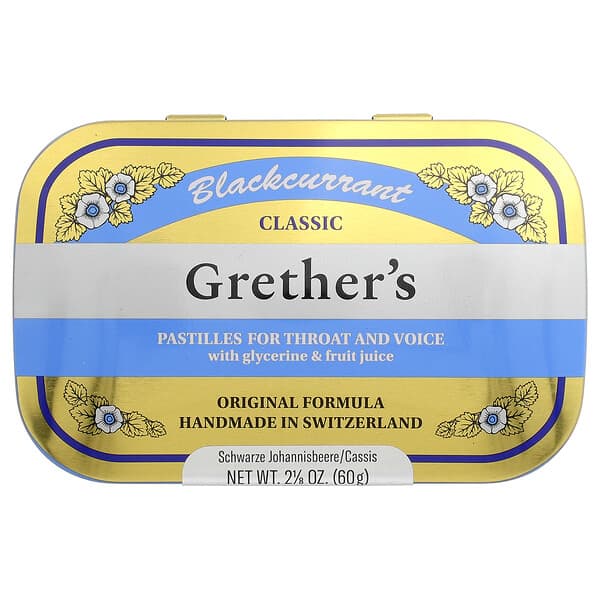 Grether's Pastilles, 喉部和嗓音支援，黑醋栗，24 含片，2.125 盎司（60 克）