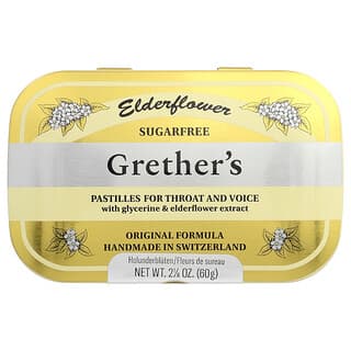 Grether's Pastilles, For Throat and Voice，無糖，接骨木花，24 粒潤喉糖，2.125 盎司（60 克）