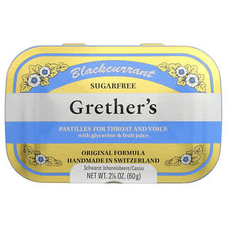 Grether's Pastilles, Für Hals und Stimme, zuckerfrei, schwarze Johannisbeere, 24 Lutschtabletten, 60 g (2 1/8 oz.)