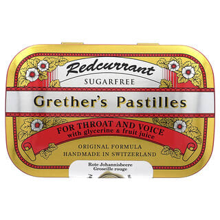 Grether's Pastilles, Gorge et voix, Sans sucre, Groseille, 24 pastilles, 60 g