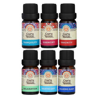 GuruNanda, Top 6 Blends Essential Oil Pack, 6 Pack, 0.33 fl oz (10 ml) Each