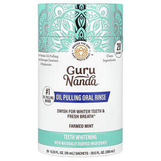 GuruNanda, Huile d'argile blanchissante, Noix de coco + Menthe, 28 paquets, 12 ml chacun