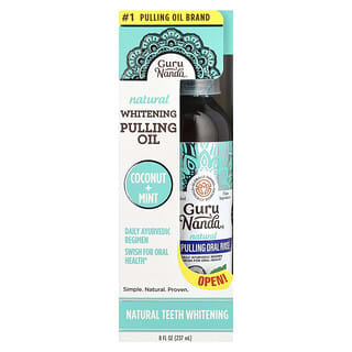 GuruNanda, Natural Whitening Pulling Oil, natürlich aufhellendes Pulling-Öl, Kokosnuss + Minze, 237 ml (8 fl. oz.)