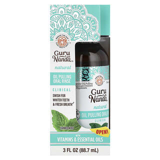 GuruNanda, Płyn do płukania jamy ustnej Natural Oil Pulling Mint, z uprawną miętą, (88,7 ml)