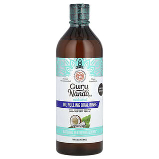 GuruNanda, Enxaguante Bucal para Extração de Óleo Natural, Coco + Menta, 473 ml (16 fl oz)