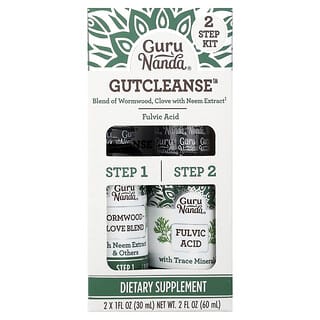 GuruNanda, Sada GutCleanse™ ve 2 krocích, 2 lahve, každá po 1 fl oz (30 ml)