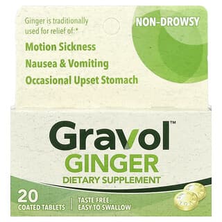 Gravol, Ingefära, 20 dragerade tabletter