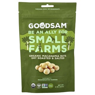 GoodSam, Organic Macadamia Nuts, trocken geröstete und gesalzene Bio-Macadamianüsse, trocken geröstet und gesalzen, 113 g (4 oz.)