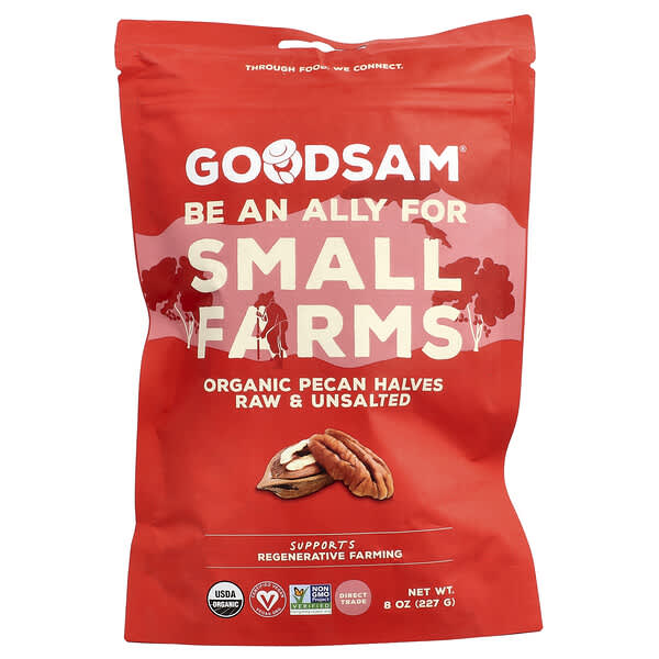 GoodSam PBC, Organic Pecan Halves, Raw & Unsalted, 8 oz (227 g)