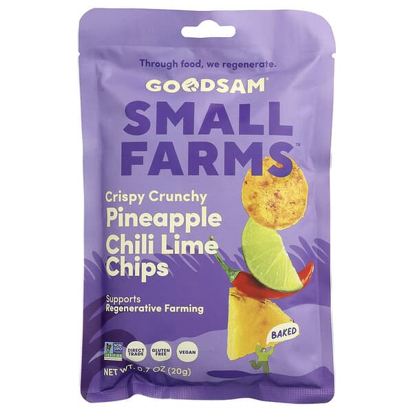 GoodSam, 소형 Farms™, 크리스피 크런치 칩, 파인애플 칠리 라임, 20g(0.7oz)