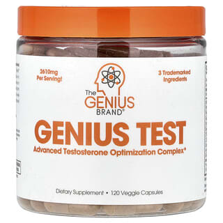 The Genius Brand, Prueba de genio, Complejo avanzado de optimización de testosterona, 120 cápsulas vegetales