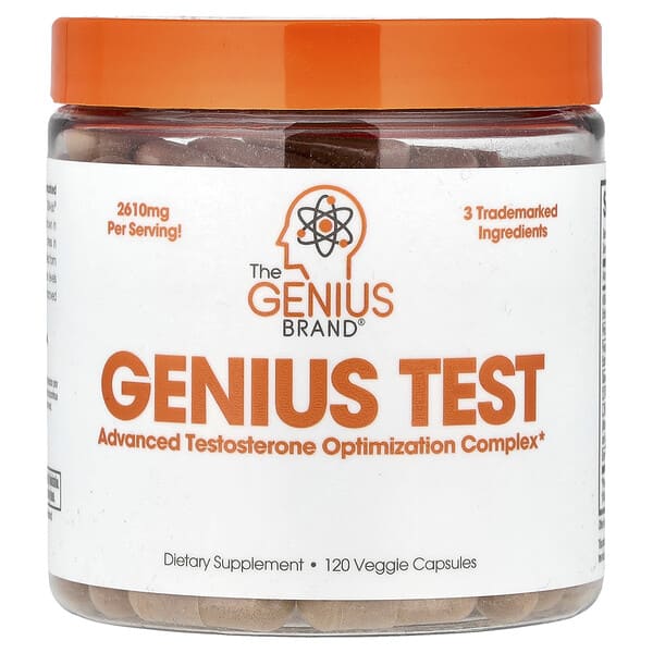 The Genius Brand, Genius Test，高級睾丸甾酮優化複合物，120 粒素食膠囊