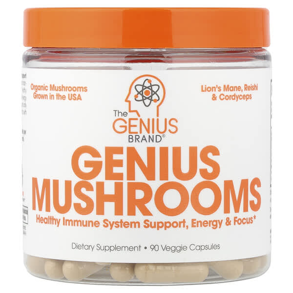 The Genius Brand, Genius Mushroom บรรจุแคปซูลผัก 90 แคปซูล