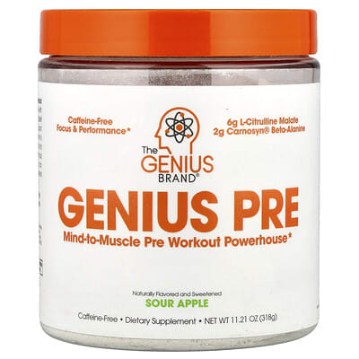 The Genius Brand, Genius Pre, Sour Apple, 11.11 oz (315 g)