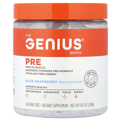 The Genius Brand, Genius Pre, Blue Raspberry, 11.35 oz (322 g)