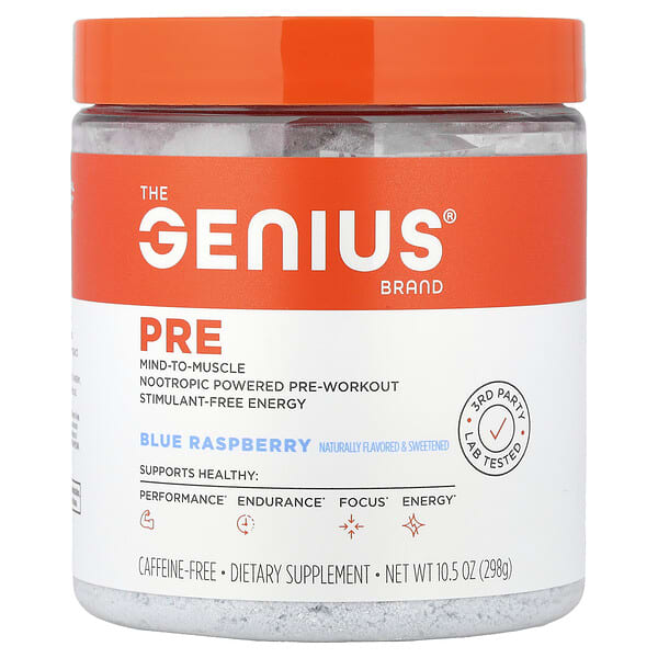 The Genius Brand, 향료, 카페인 무함유, 블루 라즈베리, 298g(10.5oz)